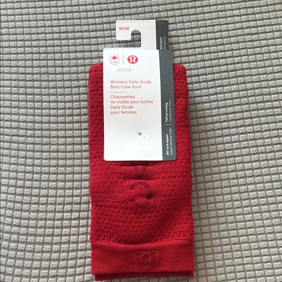 lululemon athletica Accessories - lululemon athletica Red Daily Stride Boot Crew Sock